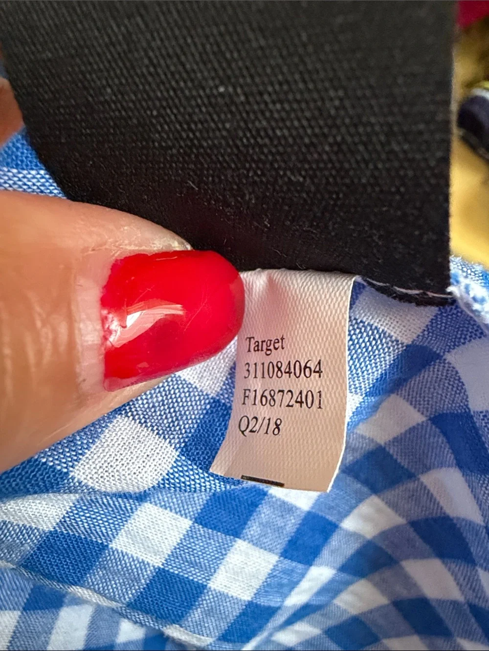 Who What Wear Blue & White Sz L Gingham Ruffle Neck Keyhole Dress